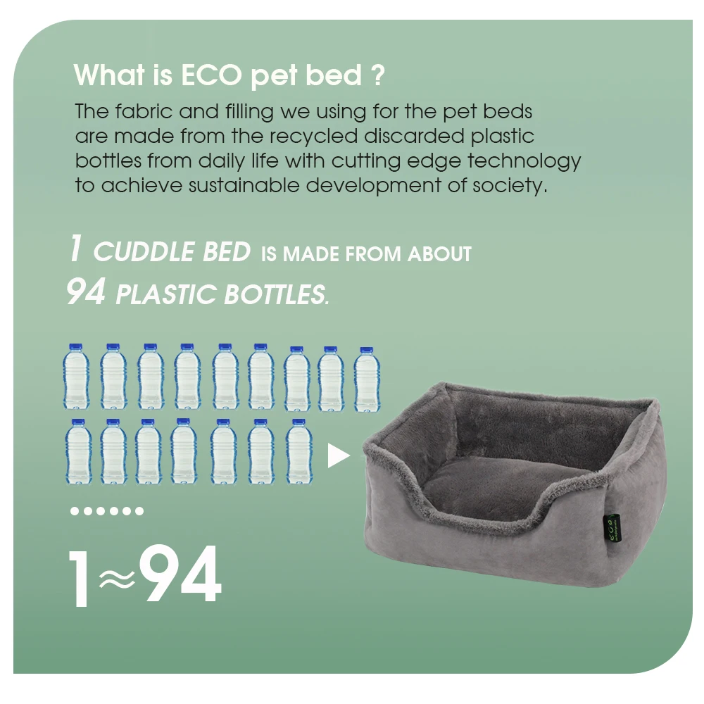 Bobbypet Hot Sale Beds for Dog Cat 100% Rpet Fabric Dog Bed Luxury