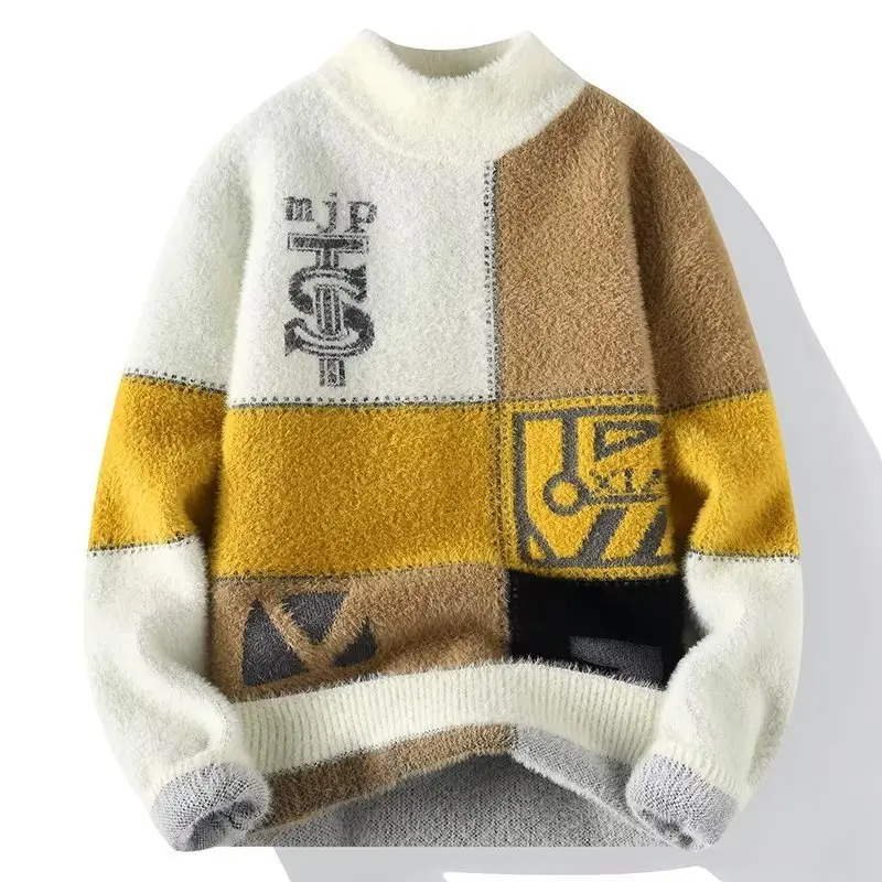 D&m Custom Wholesale Men's Fashion Sweater New Imitation Mink Velvet ...