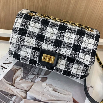 New Branded High Quality Classic Luxury Fashion Ladies Channeled Purses And Handbags Chain Sling Crossbody Shoulder Bag