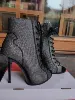 Black crystal heel height 11cm
