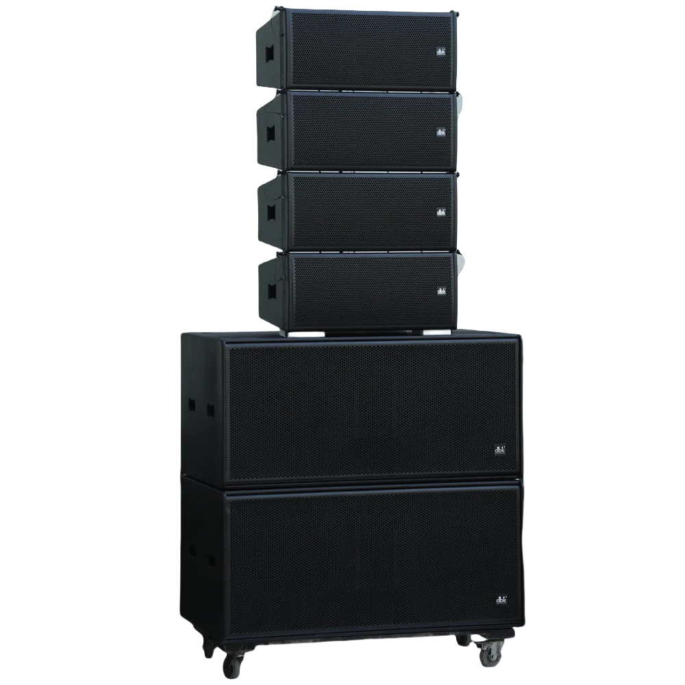 DBK Passive Full Range 10 Inch Line Array Speakers with 18 Inch Powered Subwoofer Audio Sound PA Speaker System for Church Event
