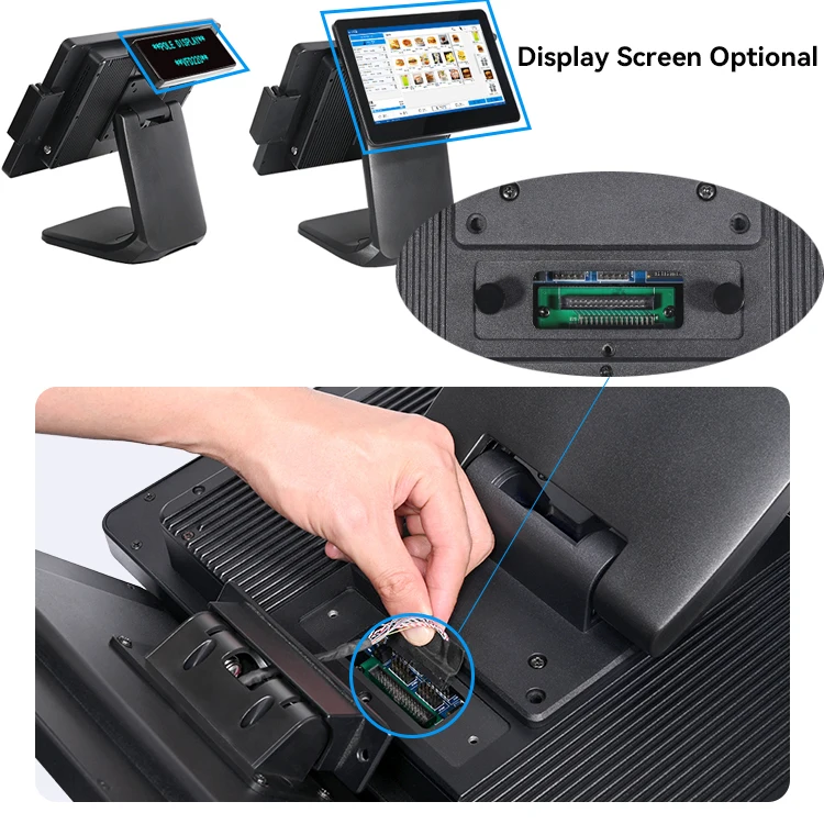 Snack Bar Computer Printer Paper Billing Cashier Machine Desk Keyboard Pos System Cash Register for Business