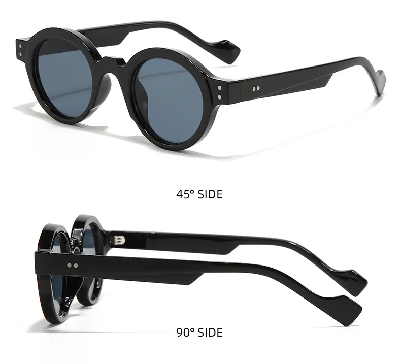 Best Product With Unique Design: Small Frame Thick PC Round Retro Unisex Sunglasses_voghion.com
