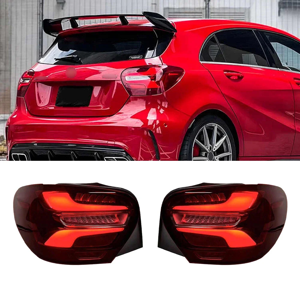 Upgrade W176 A-Class A200 A260 2016-2018 Red LED Lens Car Rear Tail Light Driving Signal Lamp Taillights