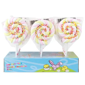 Sweetheart Paradise 30g Colorful Rolled Marshmallow Fruity Flavored Wholesale Candy Coated Children's Snack Gift Twist Lollipop