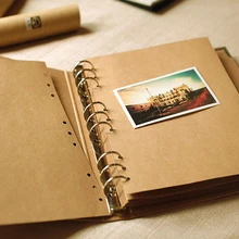 Blank Kraft Scrapbook 3 Ring Biner Book Instax Photo Album Handmade Retro Wedding Scrapbook Guest Book