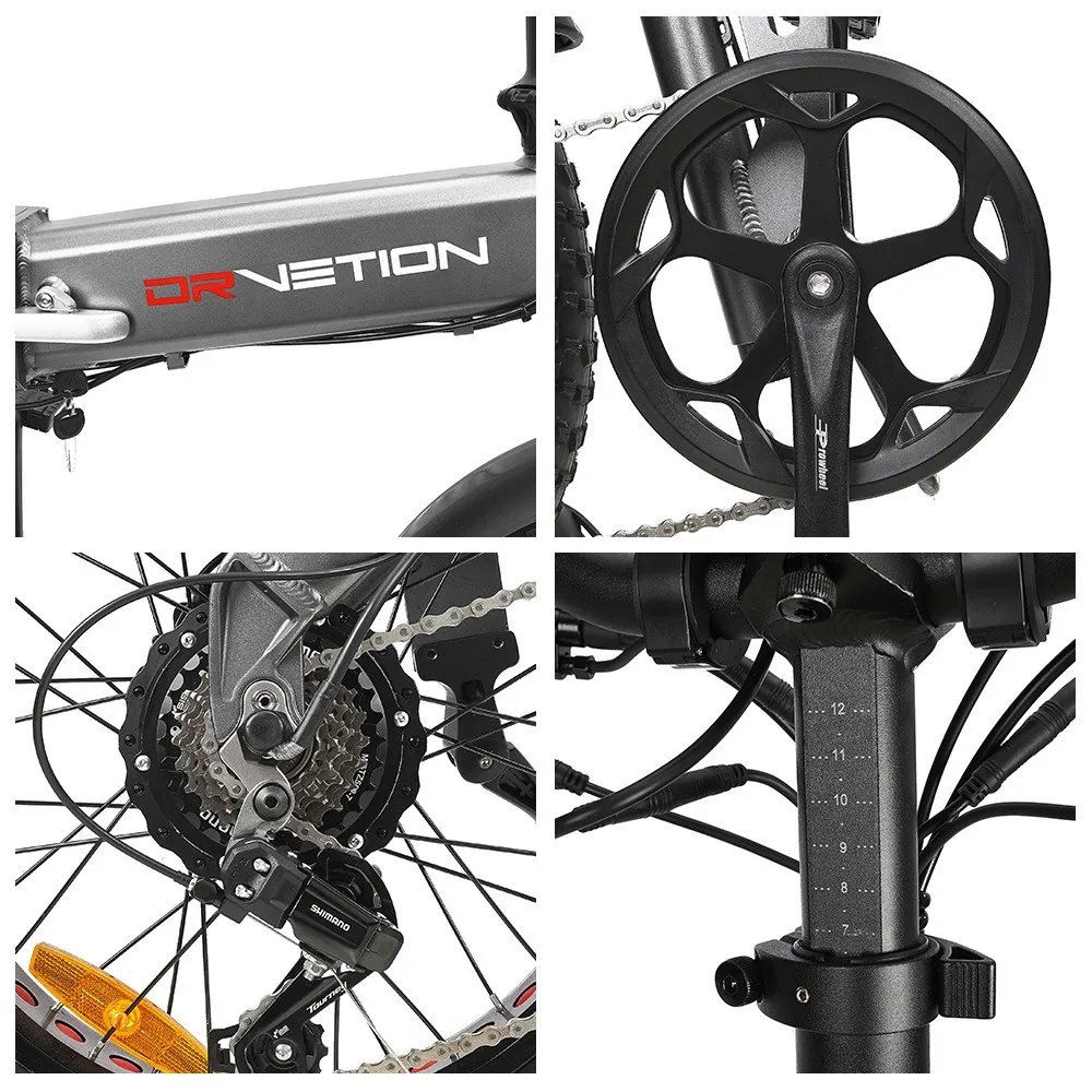 DrveTion BT20 faltbares Elektrofahrrad 20*4,0 Zoll dicke Reifen 10 Ah Akku 40-60 km Reichweite 750 W Motor 45 km/h Max. Geschwin