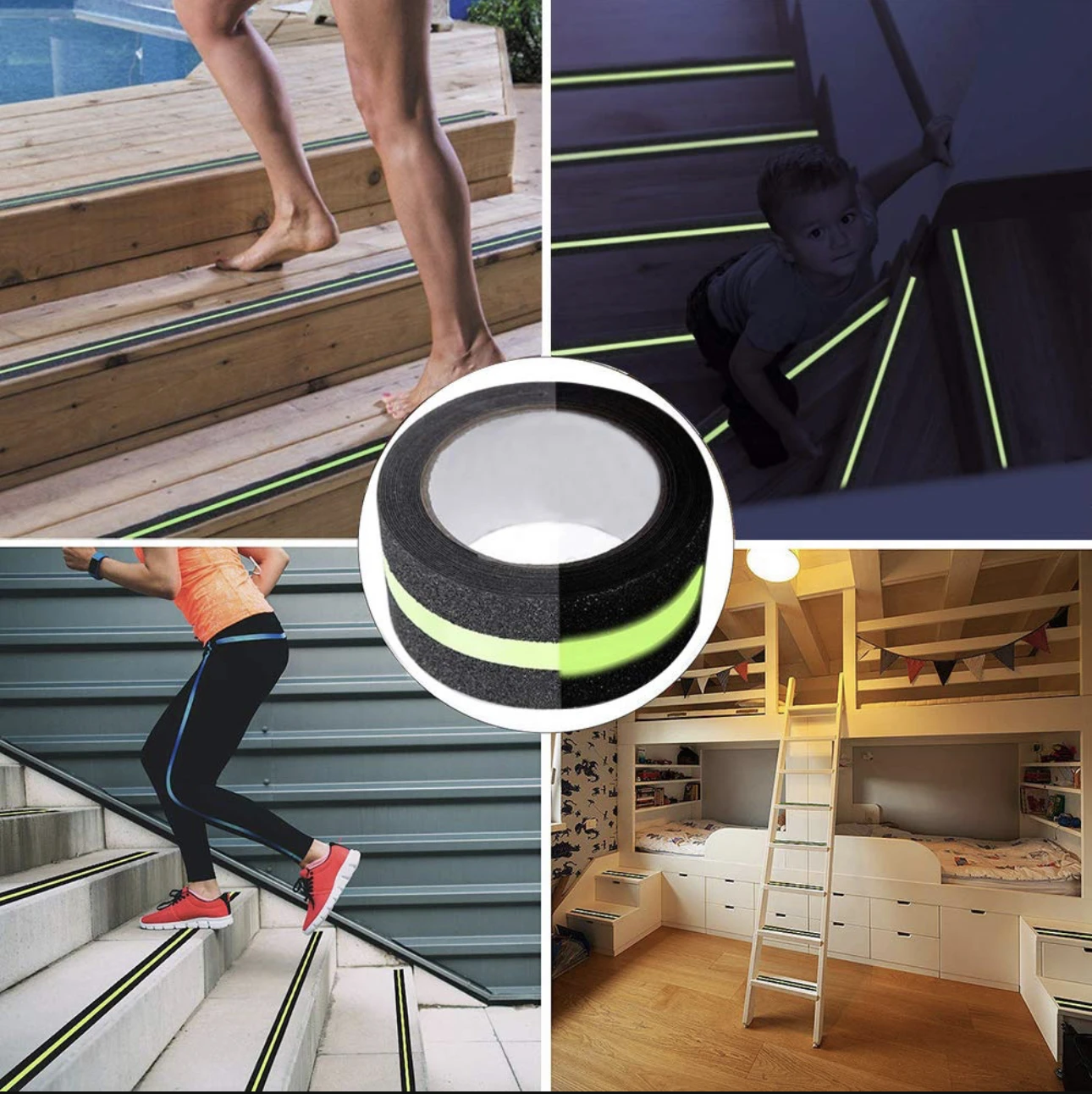 Luminous Anti-slip Tape Floor Non Skid Adhesive Stickers Glow Green Warning Light Anti Slip Traction Tape Waterproof Acrylic