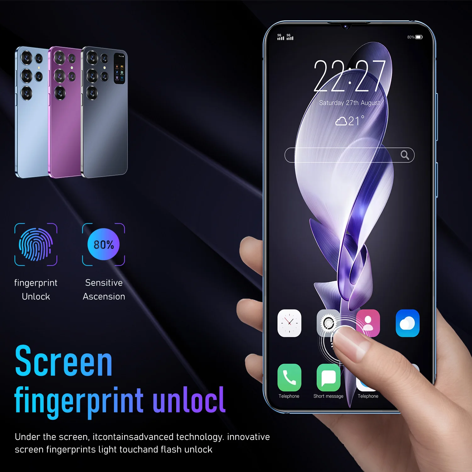 2024 NEW Original S24 Ultra Unlocked 5G Telephone 6.7 Inch Screen 12Gb + 512GB Android Smartphone 3G&4G Mobile Phones