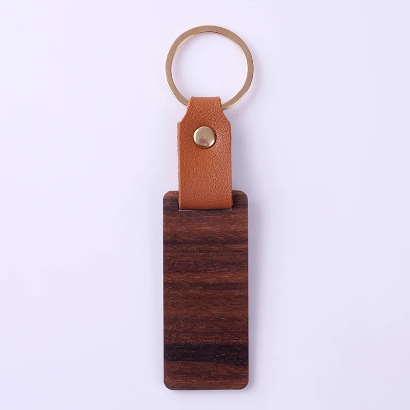 product custom logo laser cut out 3d wooden keychain holder stainless steel and pu plastic with blank wood pvc and metal keychains-6