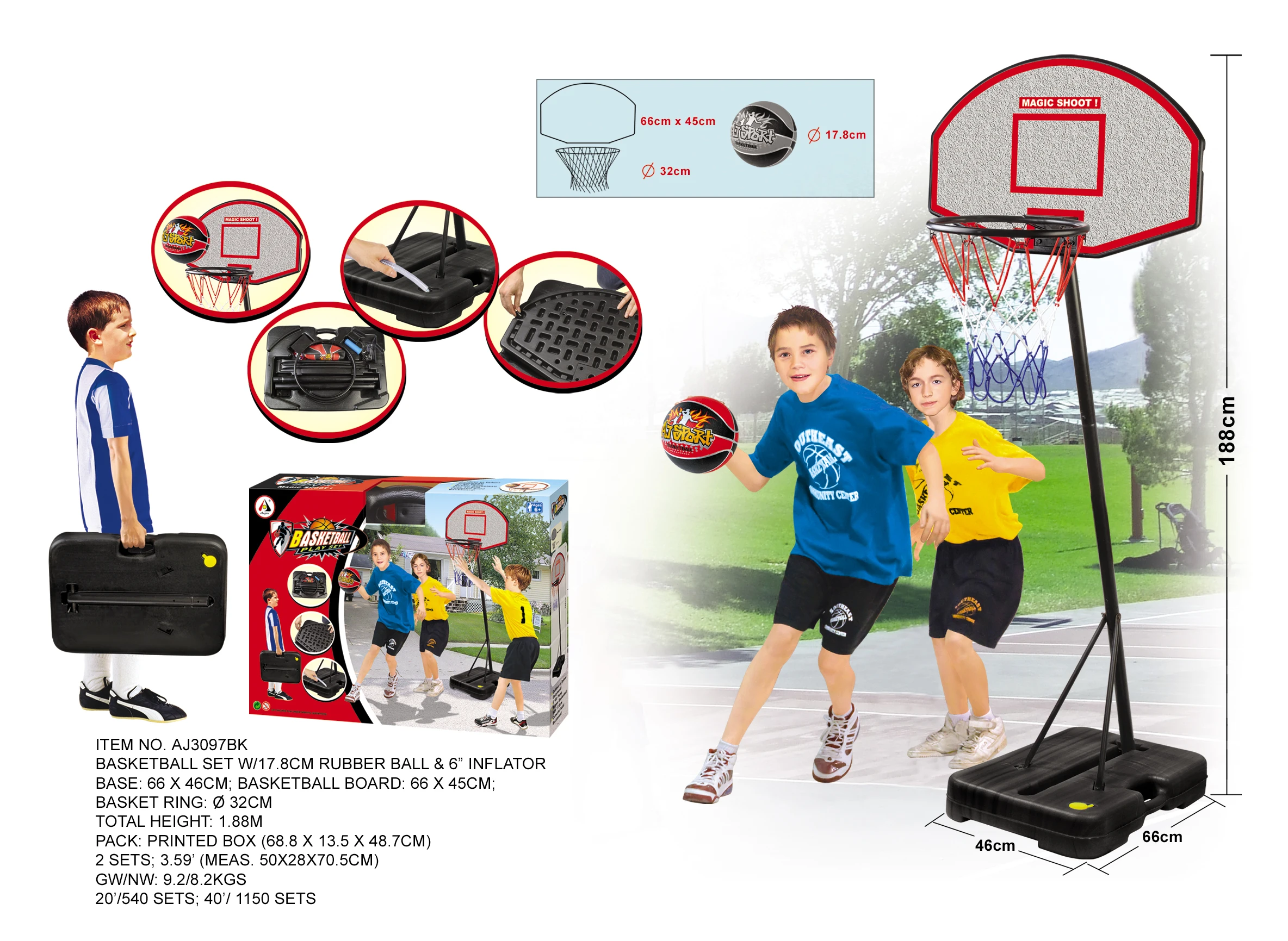 Basketball Hoop Stand Portable Basketball Rack Kids Indoor Sport Set