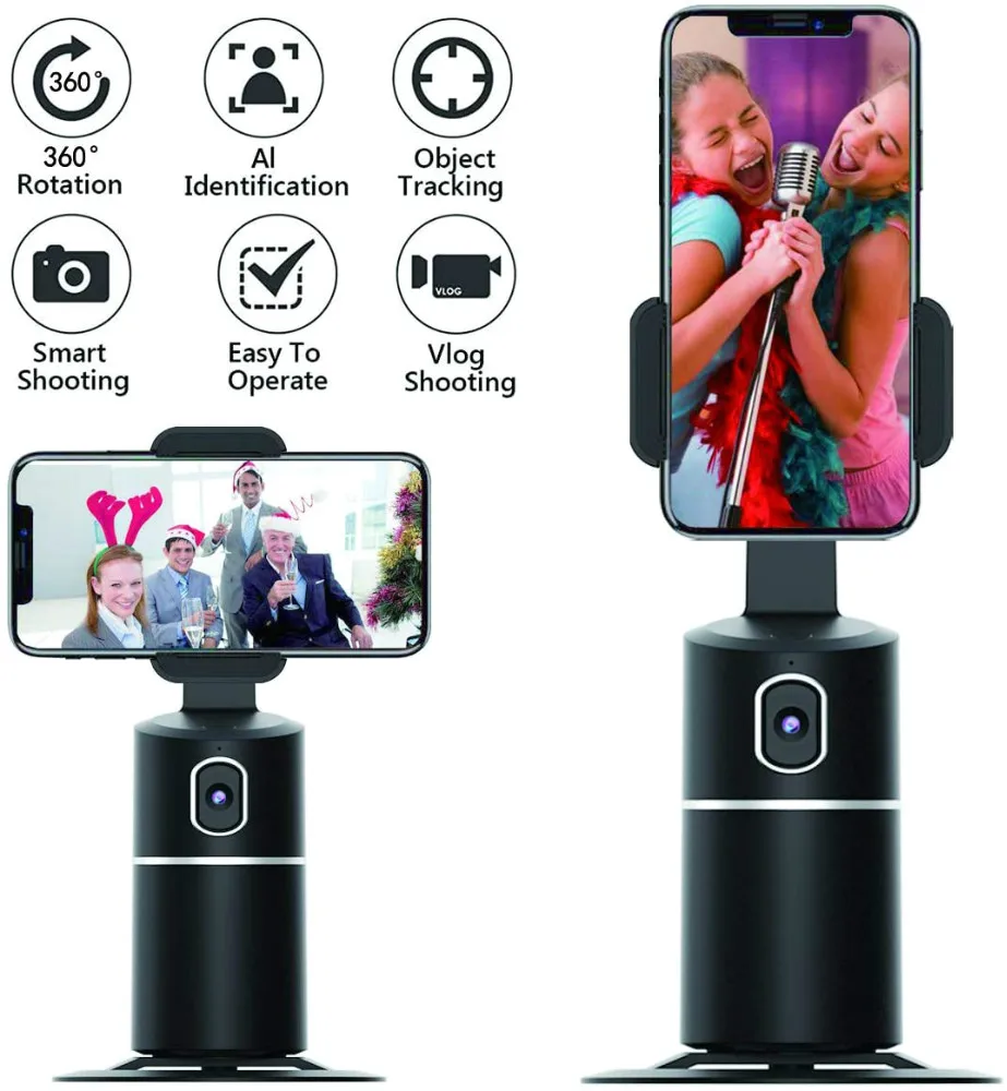Face Tracking Holder Foldable Automatic Smart Selfie Stick Tripod 360 Rotating Face Object Tracking Support Cell Phone Holder