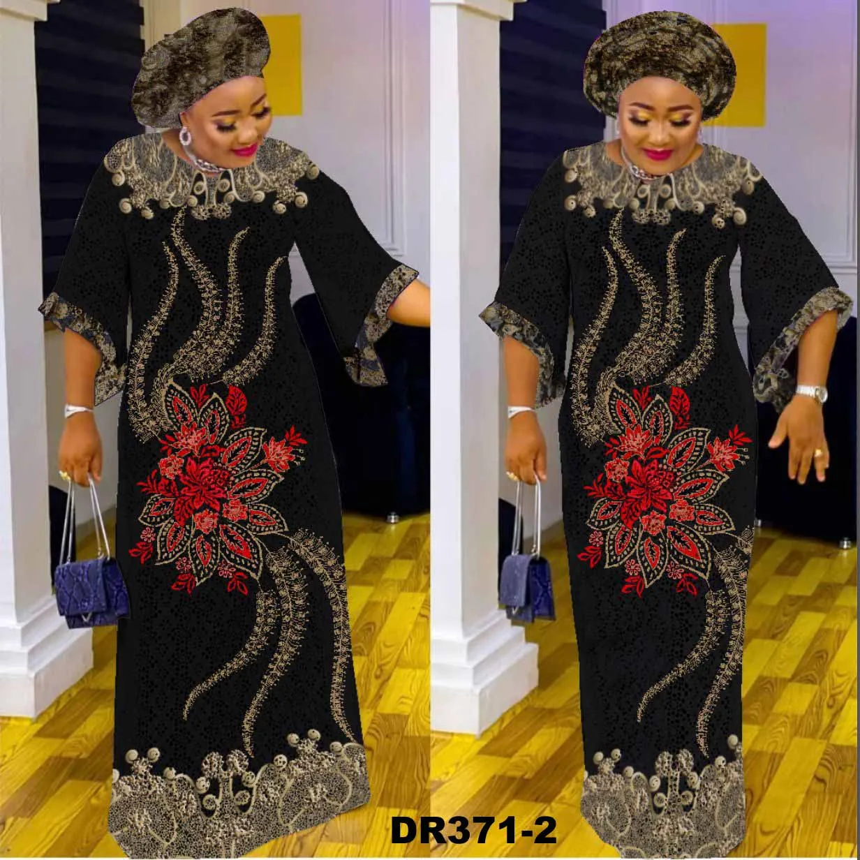 Hot Sale African Kitenge Dress Designs Embroidery Design Casual Dress African Girl Dress