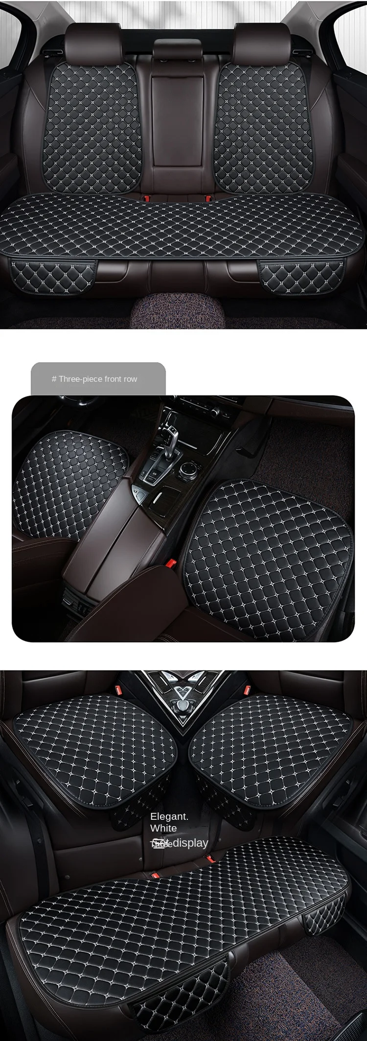 Cross-Border Amazon Leather Embroidered Non-Slip Single-Piece Seat Cushion Four Seasons Universal Tie-Free Four-piece Cushion manufacture