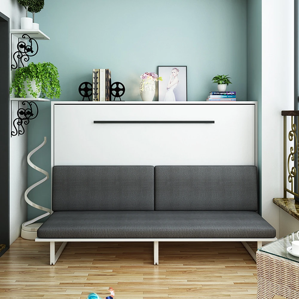 Custom Made Children Bed Hidden Wall Beds Horizontal Folding Murphy Bed  with Sofa Storage Smart Furniture