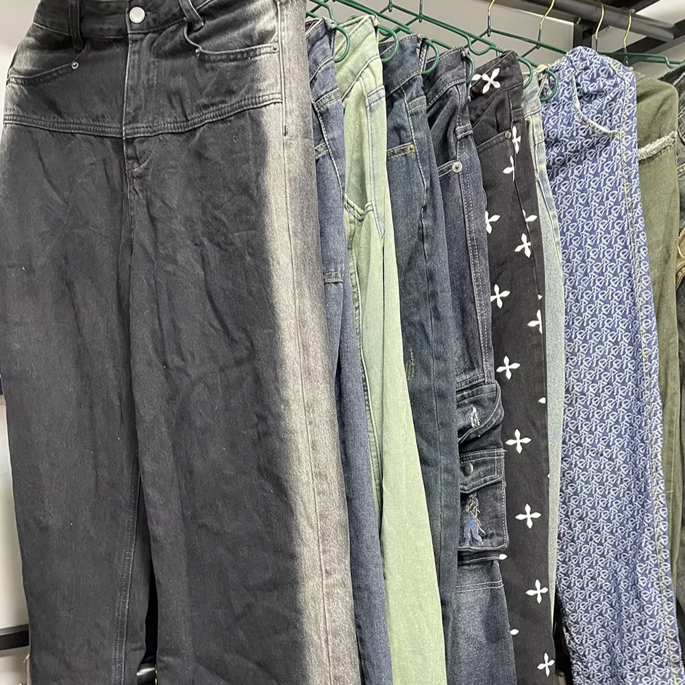 Sili Cheap Wholesale Good Quality Ladies Denim Premium Used Jeans Women  Jeans Stock Second Hand Clothing