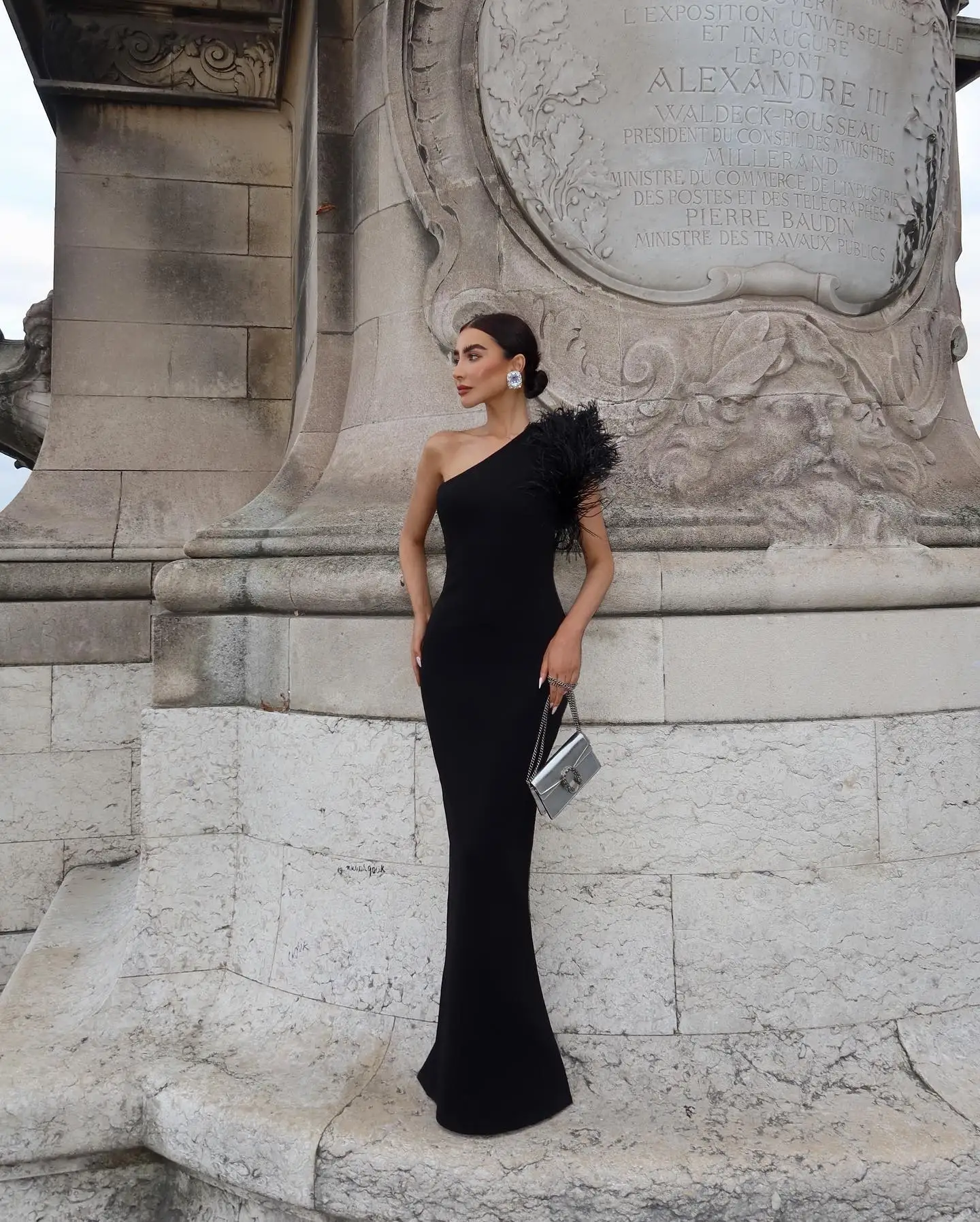 strapless open back dress Black One Shoulder Full Sleeve Bodycon by Wyshlist main image 0
