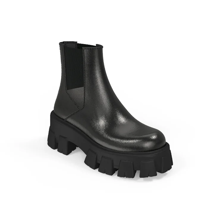 Зимние ботинки челси, ботинки на массивной платформе и молнии сзади в мотоциклетном стиле, женские зимние ботинки