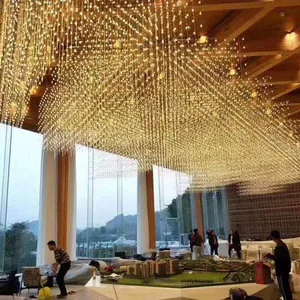 ECOJAS Hotel Lobby Decoration Lighting Large Customized Engineering Led Chandelier Pendant Lamp