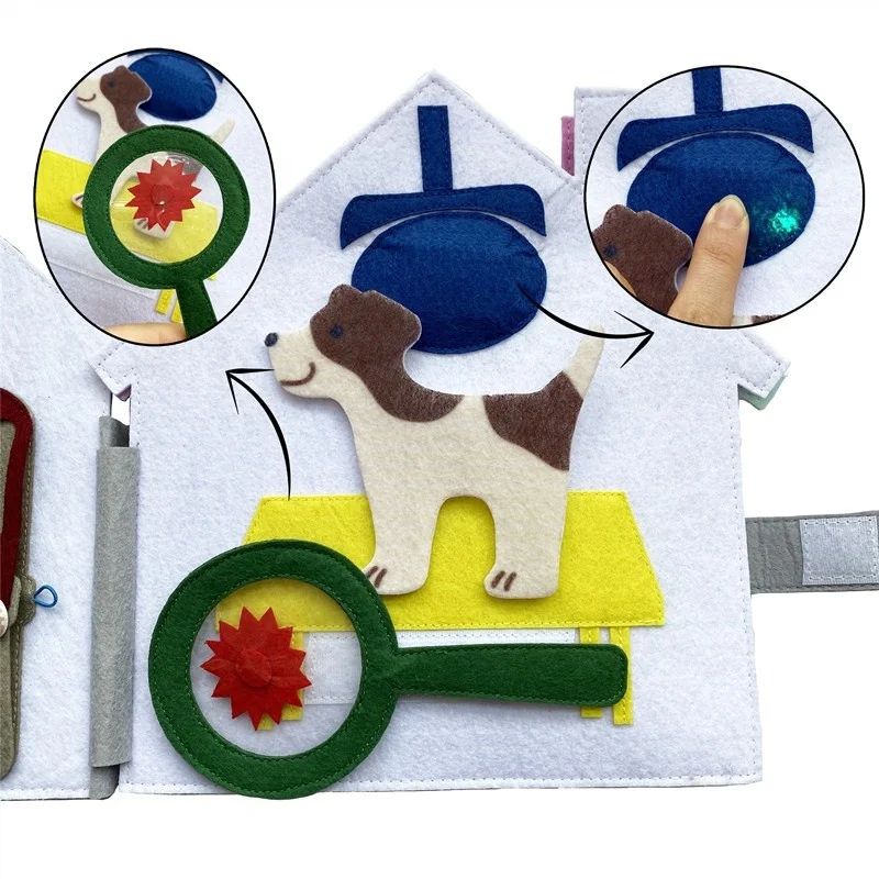 Activity Busy Book Toy DIY Handmade Fabric Cloth Felt Material Soft Baby Quiet Books Learning to Sensory Book Identify
