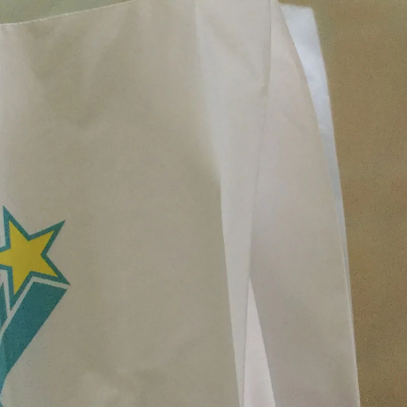 White Soft Pull Rope Drawstring Die Cut Handle Mothercare Products Carry Shopping Plastic Retail Store Polybag