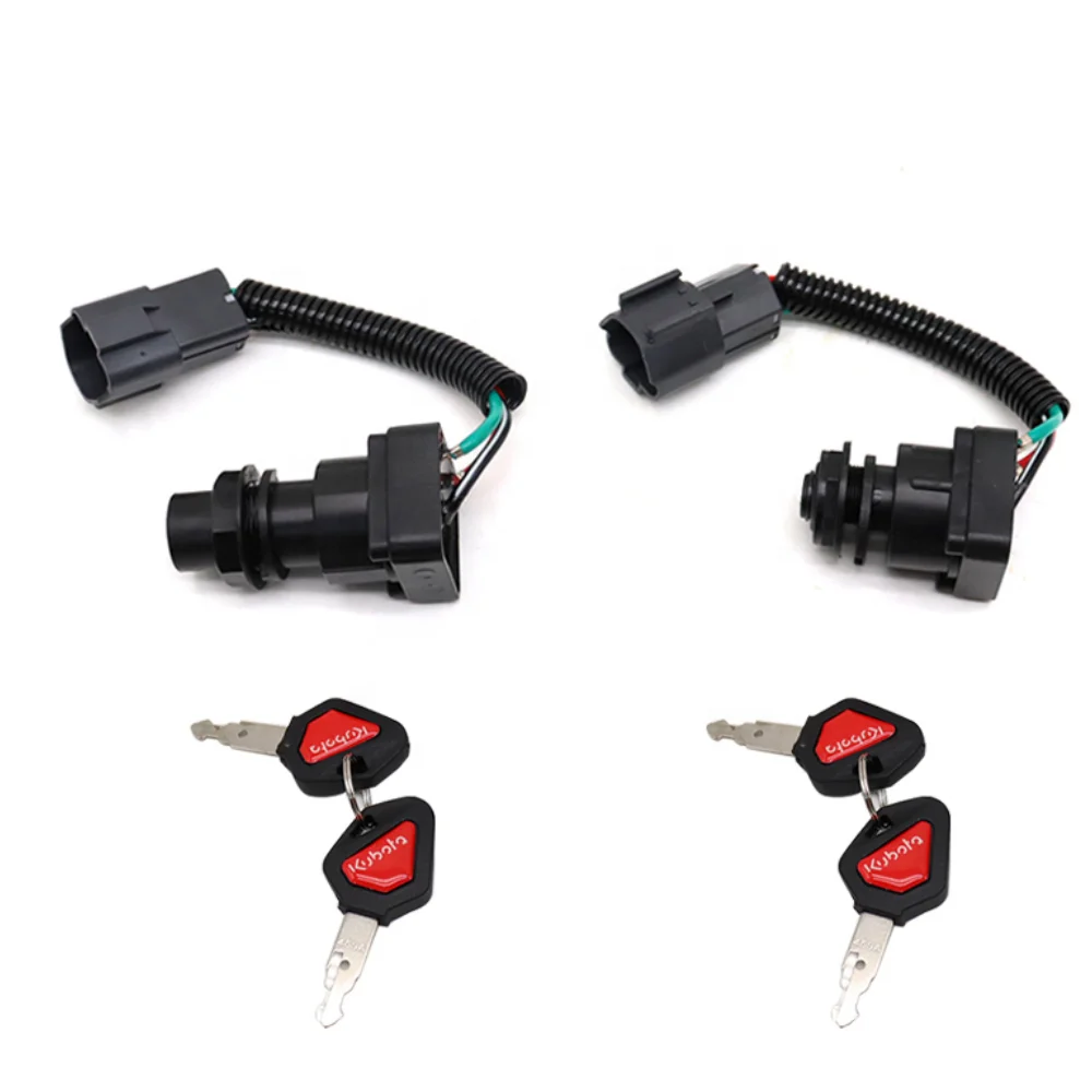 For Kubota Excavator Ignition Switch U15 20 30 35 KX155 161 Start Key Switch Electric Door Lock