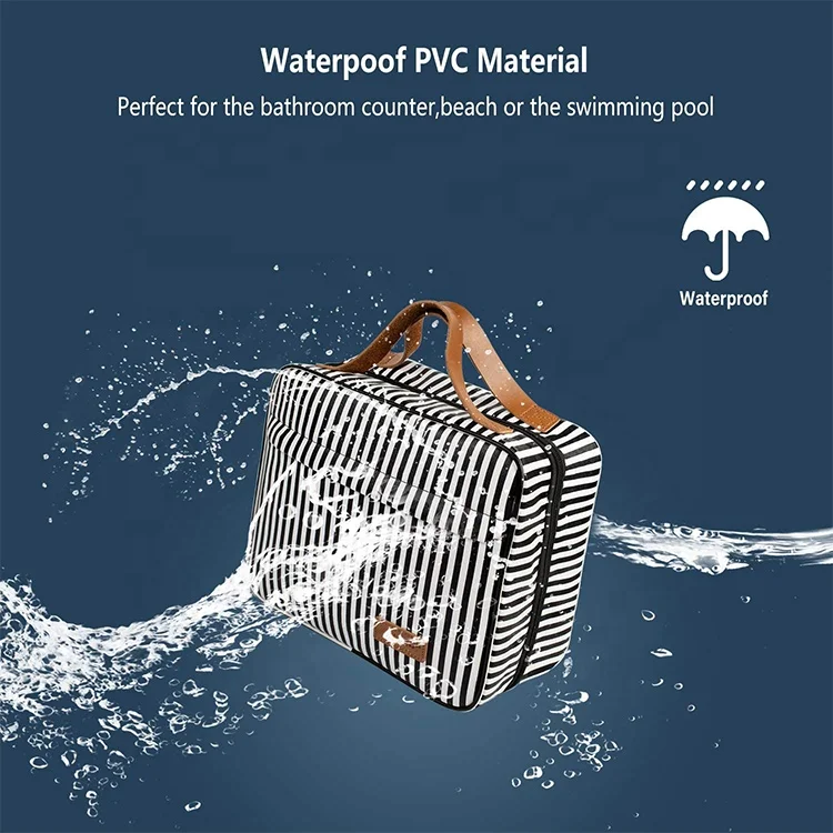 new large polyester luxury waterproof hanging storage beauty make up cosmetic shopping packaging case box bag logo