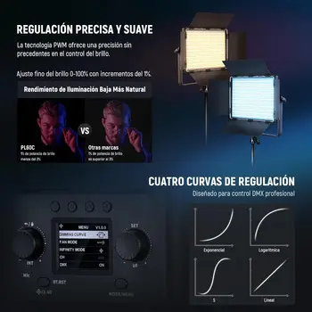 NEEWER PL60C RGB Panel LED Luz De Video App/2.4G/Control DMX, RGBCW Iluminacin Estudio Fotografco Pro/V Batera Alimentado detail image