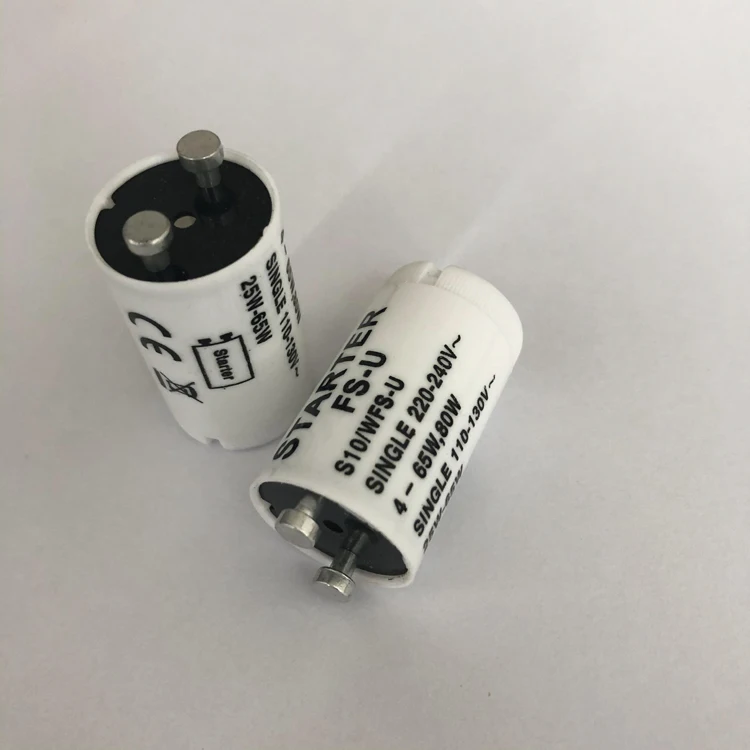 Starter Per Tubo Fluorescente FS-U 4-65W 220V-240V - Conf. 12 Pezzi, Per Neon E Lampade Fluorescenti