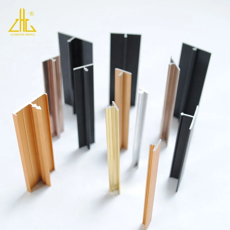 ZHONGLIAN Types of Black Tile Edging Aluminium Wall Panel Trim Board Profile for Housing Decoration