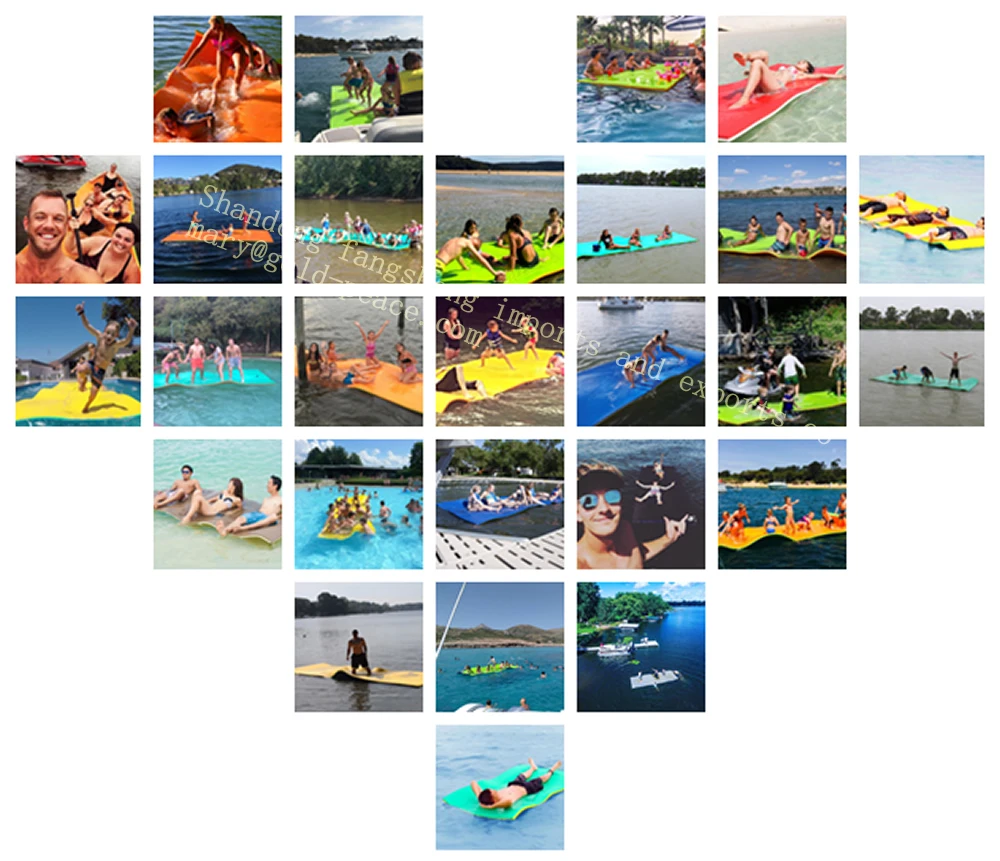 Floating Water Mat Foam Water Floating Pad With Safe Bungee Tether And