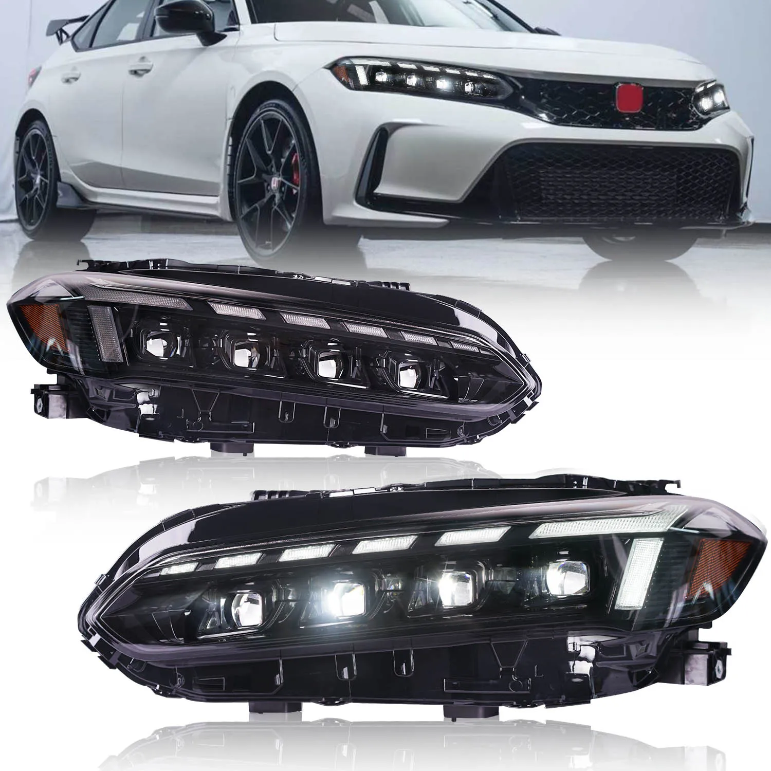 Archaic Full Led Headlight For 11th Gen Honda Civic Sedan Hatchback 2022 With Sequential Turn