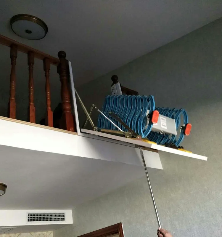 Custom Made Retractable Pull Down Telescopic Vertical Loft Ladder Attic Access Door with Ladder