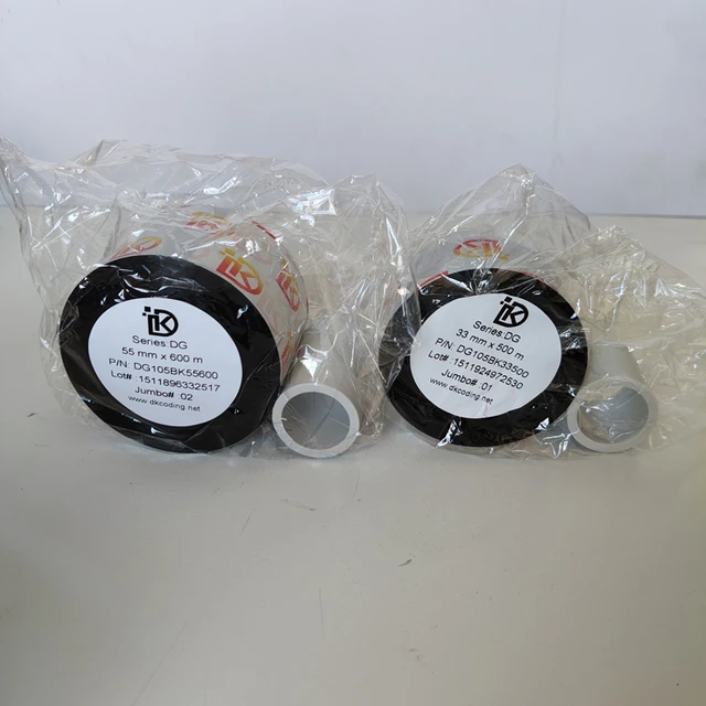 DG105BK 55mm*600m Dikai D03S D05S TTO Heat Transfer Coding Machine Ribbon Packaging Machine Date Barcode Carbon , Ink Ribbon