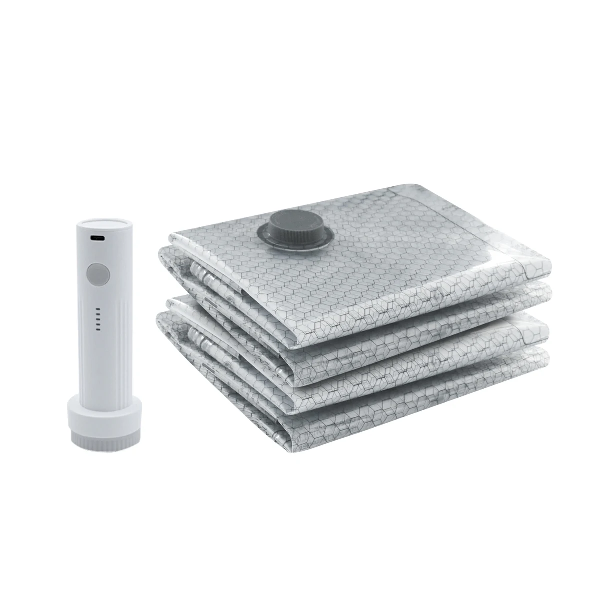 15pcs Premium Grey Foldable Vacuum Clothing Storage Bags Space-Saving Reusable Airtight Lightweight Durable for Wardrobe