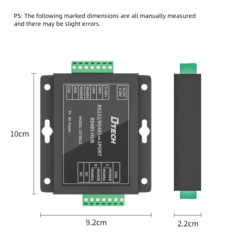 DTECH RS232 RS485 to 2-way RS485 Industrial Grade HUB for SMS and ...