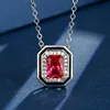 Red corundum pendant with chain