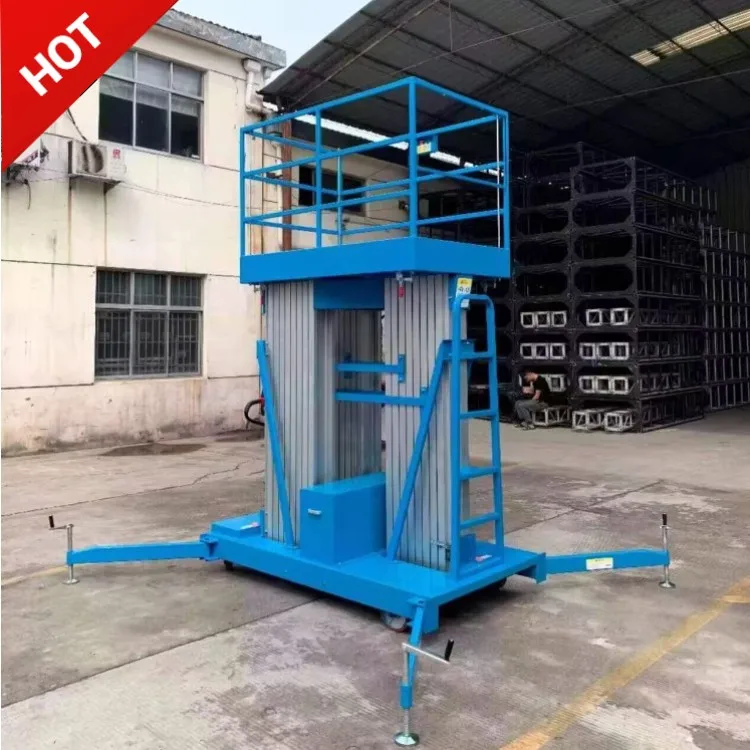 High Quality 6M Compact Vertical Manlift Small Electric Aluminum Ladder Single Mast Aluminium Alloy Lift