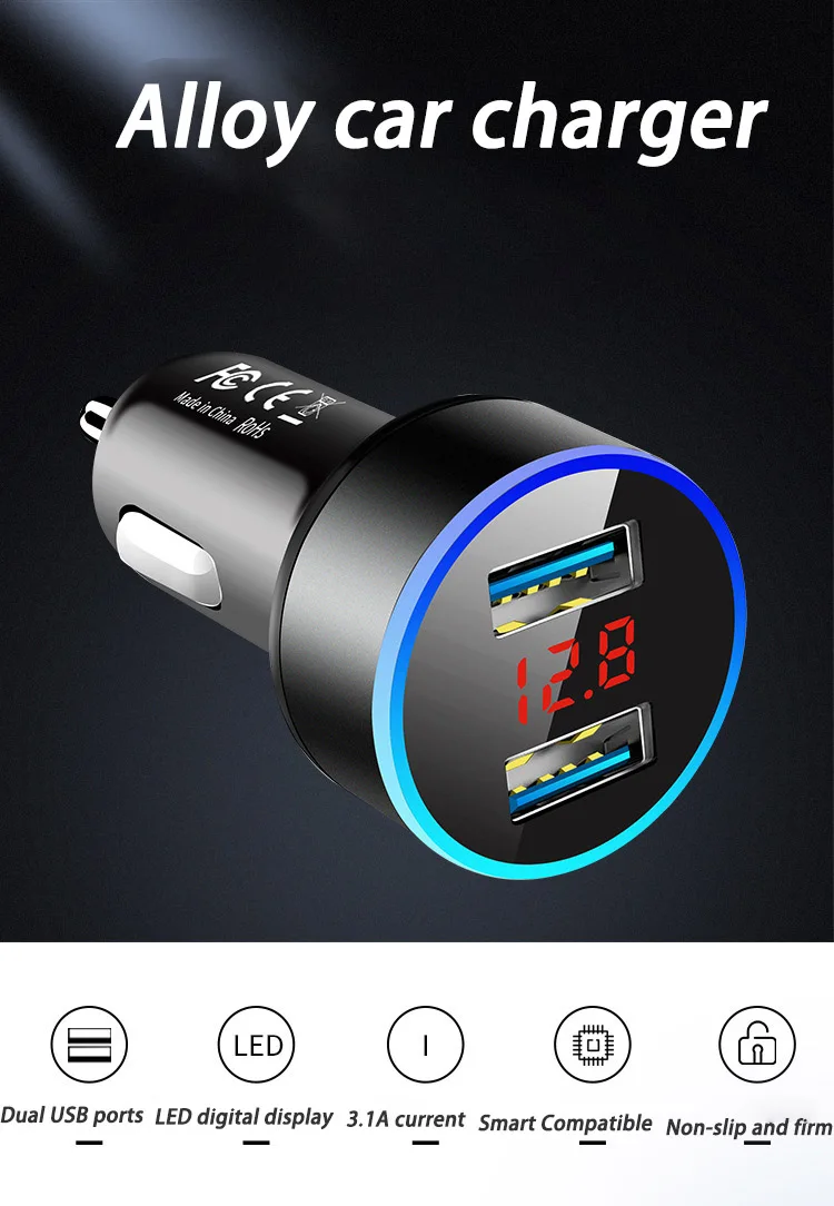 Wholesale Fast Charging Dual Usb Car Charger Adapter 2 Usb Ports 3.1a