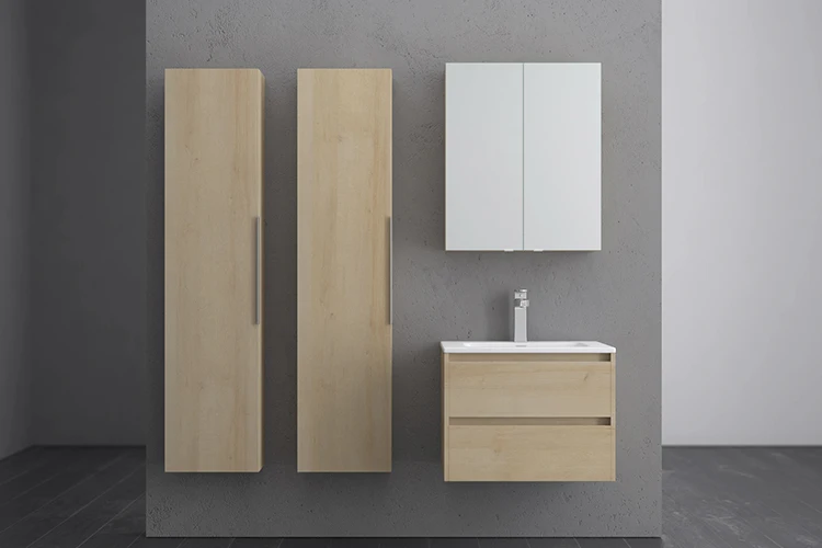 Лидер продаж простой современный дизайн экологичный шкаф из массива дерева для ванной комнаты раковина