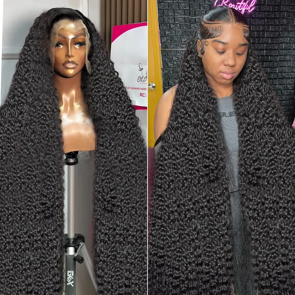 250 % Dichte, lockere, tief gewellte Lace-Frontal-Perücke, brasilianisches Remy-Echthaar, lockige Lace-Front-Perücke für Frauen_voghion.com