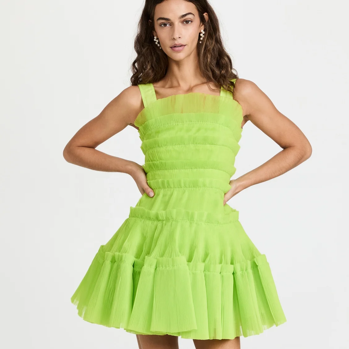 2022 Fashion Wear Pleated Mini Dress With Sexy Zipper Back Women Sage Green  Dress - Buy Lemon Green Dress,Sexy Short Mini Dress,Olive Green Dress  Product on 