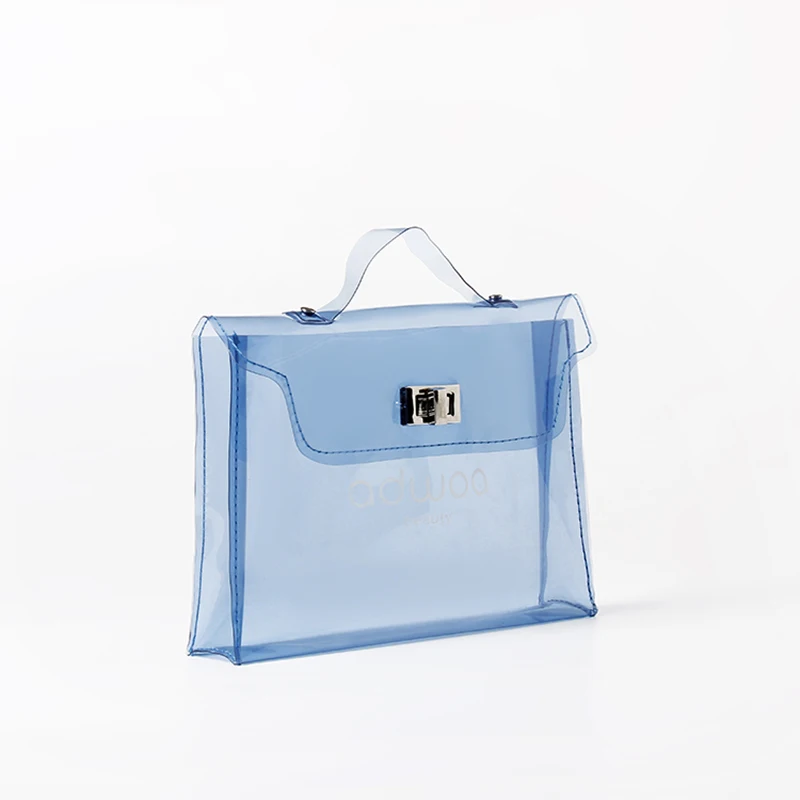 Reusable Travel Cosmetic Bags Clear PVC Bag Transparent  Plastic Women Handbags