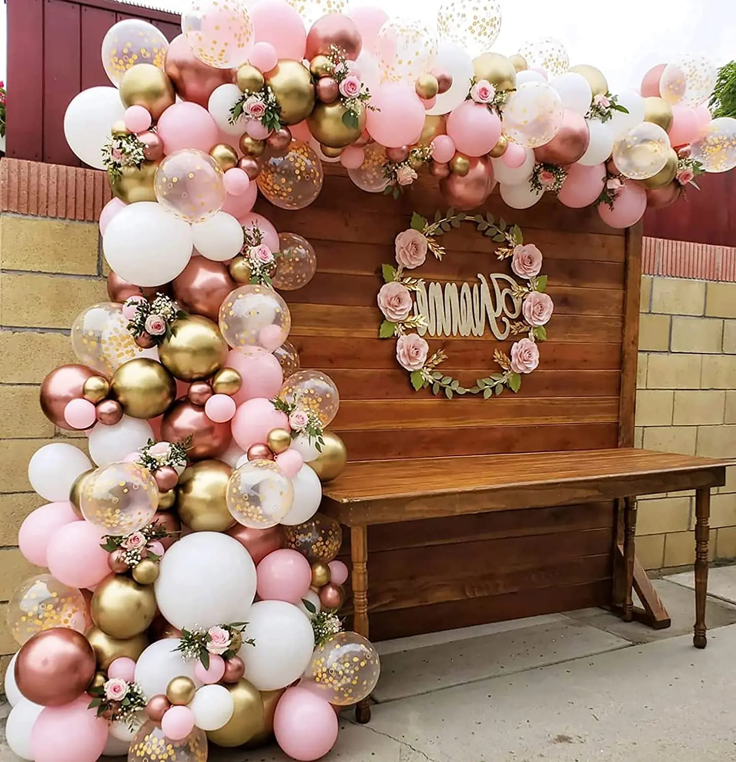 vraag naar opwinding Obsessie Wholesale DIY Rose Gold Pink White Balloon Garland Arch Kit 160PCS with  Confetti Balloons Backdrop Baby Shower Princess Girls KK12 From  m.alibaba.com