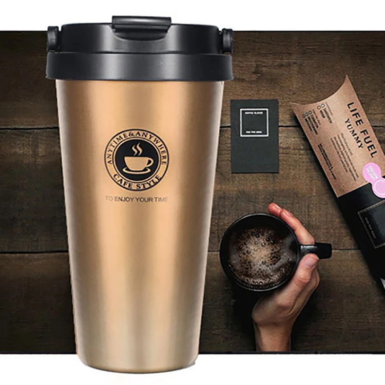 Stainless Steel Coffee Cups with Silicone Lids Non-slip Anti-scalding  Sleeves Case Drinking Tumblers Beer Water Tea Mugs