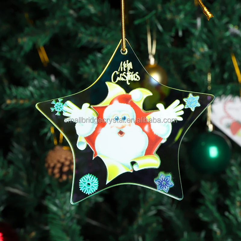 Xmas Tree Decoration Crystal Pendants Shinning Crystals personalized Glass Pendant manufacture