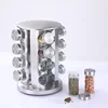 white Round rack with 16pcs jars