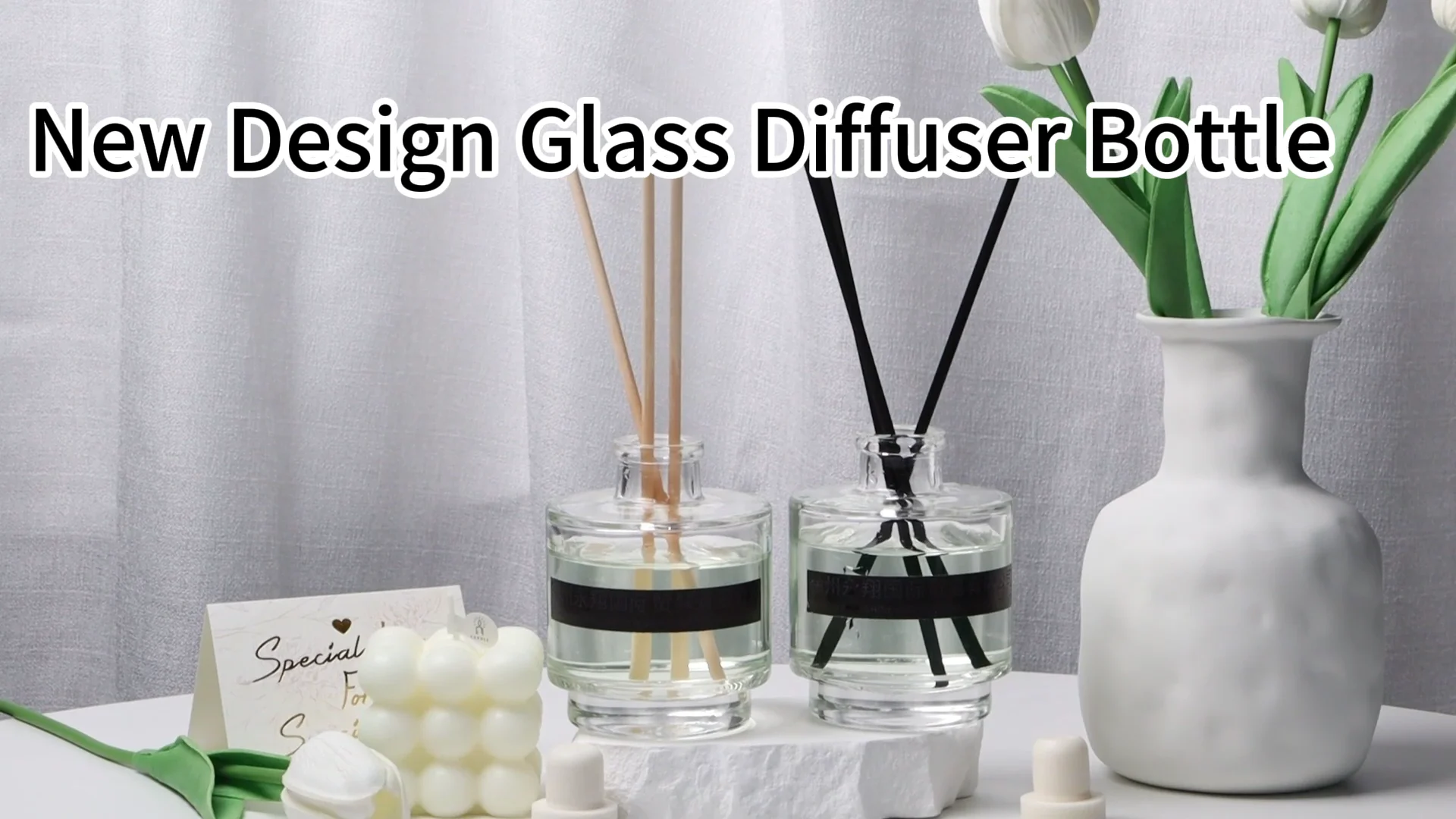 2024 New Design Empty Crimp Neck Reed Aroma Reed Diffuser Luxury Clear Glass Bottles With Cork