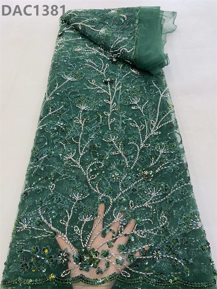beads embroidery lace fabric