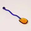 Cucchiaio ambrato da 16 cm con manico blu